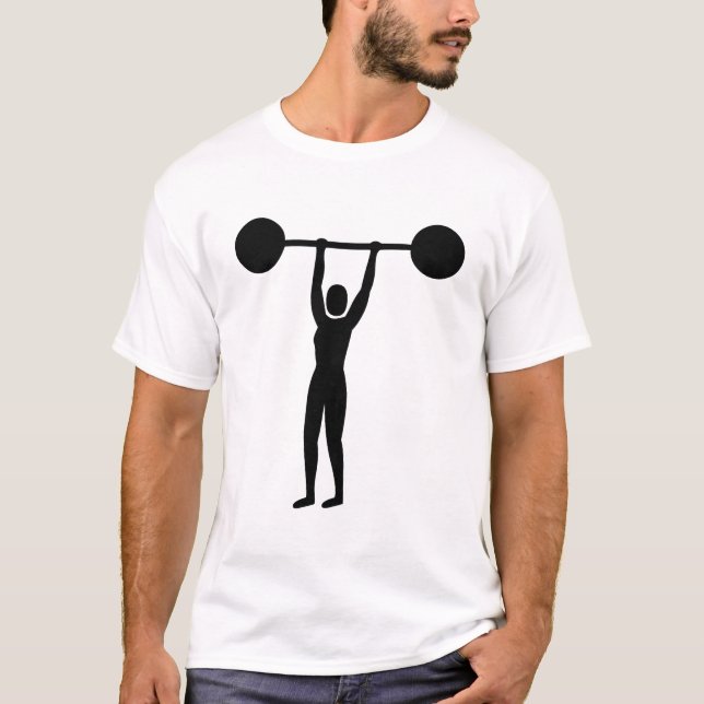 Tyngdlyftning 02 - Svart Tee Shirt (Framsida)