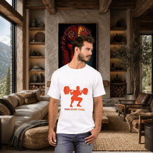 Tyngdlyftning Siluett Action Livsstil Design T Shirt