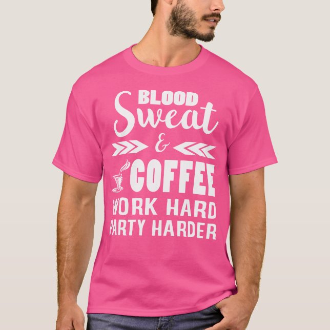 Tyngdlyftnings T Tröja - Blod Svett Och Kaffe Gif (Framsida)