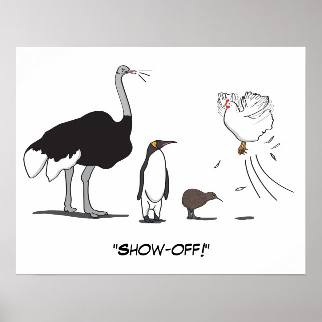 Tynnoj Ostrich Penguin Kiwi-flygande Chicken-show  Poster (Framsidan)