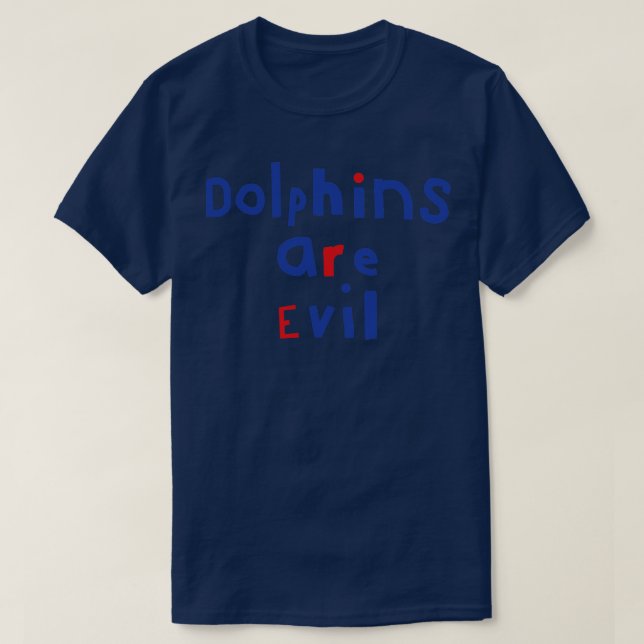 Tynnopografidelfiner är onda t shirt (Design framsida)