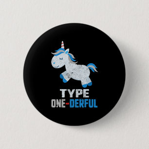 Typ 1 Derful Diabetes T1 Awareness Unicorn Blue Knapp