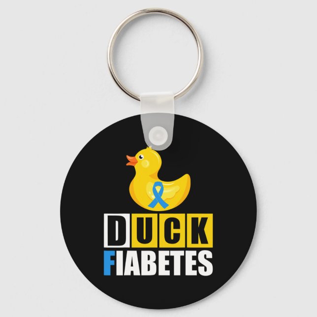 Typ 1 Diabetes Anka Fiabetes T1d Medvetenhet  Nyckelring (Framsida)