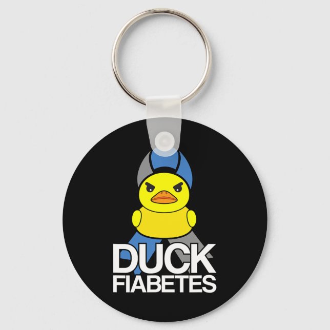 Typ 1 Diabetes Anka Fiabetes T1d Medvetenhet  Nyckelring (Framsida)
