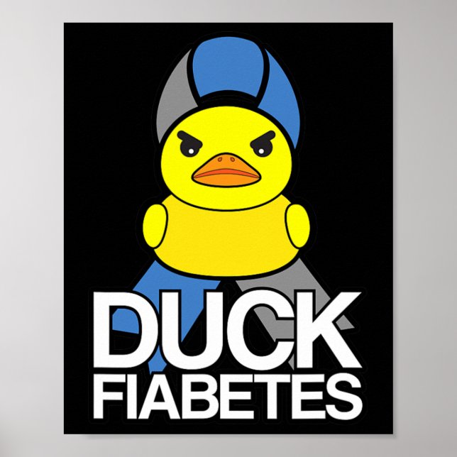 Typ 1 Diabetes Anka Fiabetes T1d Medvetenhet  Poster (Framsidan)