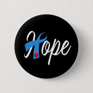 Typ 1 Diabetes Blue Ribbon Awareness HOPE Knapp