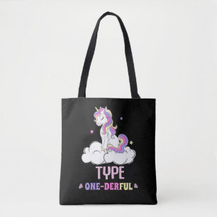 Typ 1 Diabetes Cute Unicorn Älskare Tygkasse