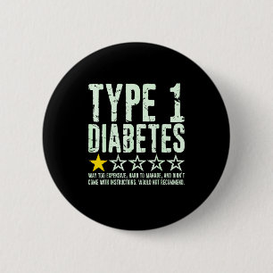 Typ 1 Diabetes En stjärnig betyg, T1d-medvetenhet Knapp