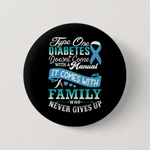 Typ 1-diabetes för familjefärgade diabetes knapp