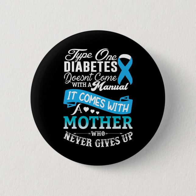 Typ 1-diabetes för Mor Blue- diabetes Knapp (Framsida)