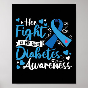Typ 1-diabetes hennes kamp är min kamp mot diabete poster