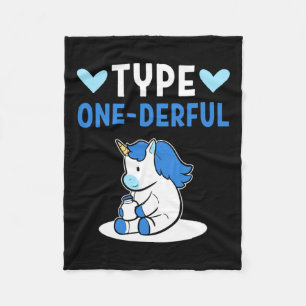 Typ 1-diabetes Kids Unicorn Diabetes typ 1 D Fleecefilt