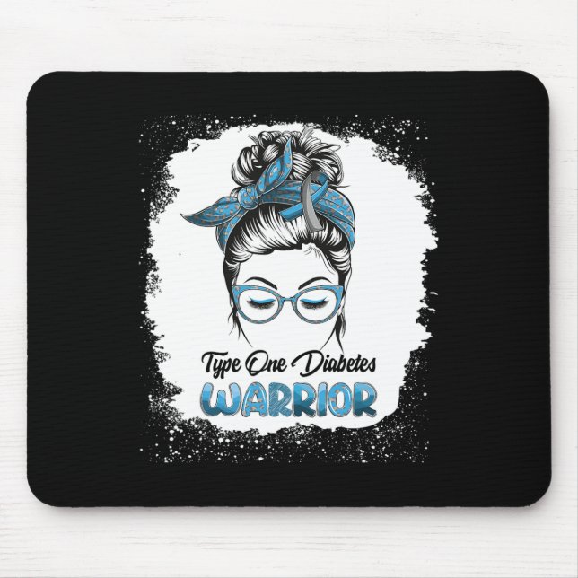 Typ 1 Diabetes Krigare Blek Messy Bun Tro Musmatta (Framsidan)
