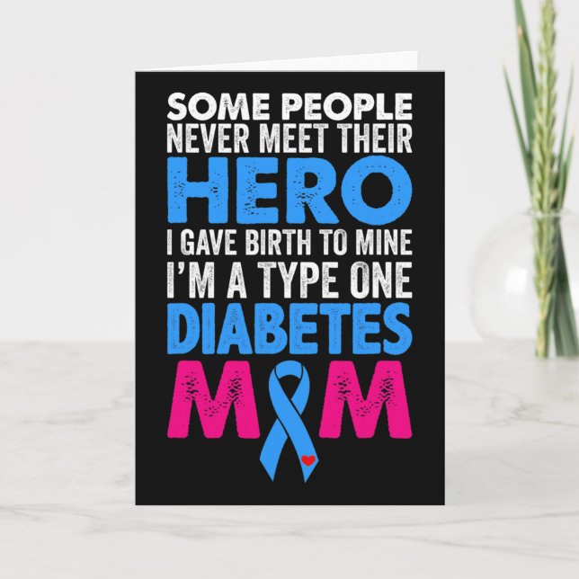 Typ 1 Diabetes Mamma Mor T1d Diabetes Medvetenhet  Kort (Framsida)