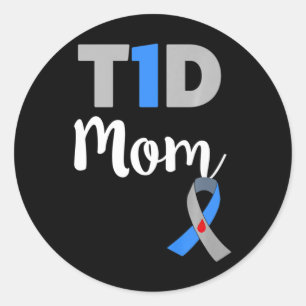 Typ 1 Diabetes Mamma - T1d Mamma-gåva Runt Klistermärke