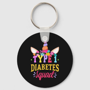 Typ 1 Diabetes Medvetenhet T1d Squad Enhörning Reg Nyckelring