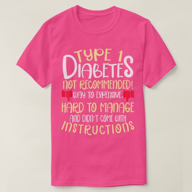 Typ 1 Diabetes Negativ Feedback Review Diabetic T Shirt (Design framsida)