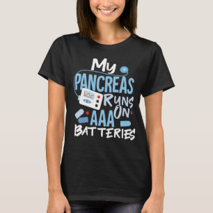 Typ 1- diabetes Pankreas Springa på AAA- batterier T Shirt