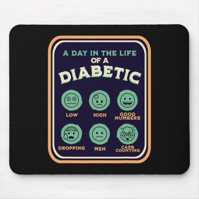 Typ 1- diabetes per dag som diabetessändamål T1D-  Musmatta (Framsidan)
