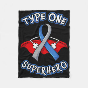 Typ 1-diabetes Superhjälte Awareness Gift Diabetic Fleecefilt