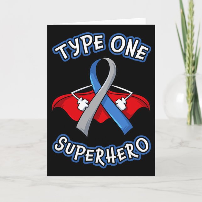 Typ 1-diabetes Superhjälte Awareness Gift Diabetic Kort (Framsida)