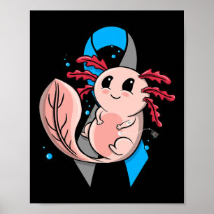 Typ 1 Diabetes T1d Medvetenhet Söt Axolotl Insulin Poster