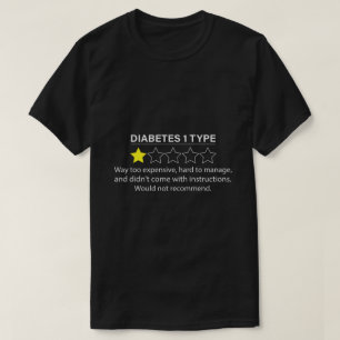 Typ 1-diabetes T1D One Star Rating Funny Gift Tee