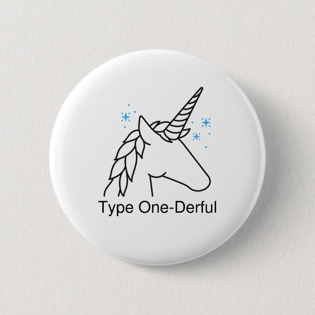 Typ 1-diabetes T1D Unicorn-anbud Knapp (Framsida)
