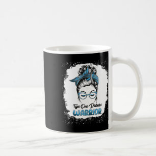 Typ 1 Diabetes Warrior Bleached Messy Bun Belie Kaffemugg