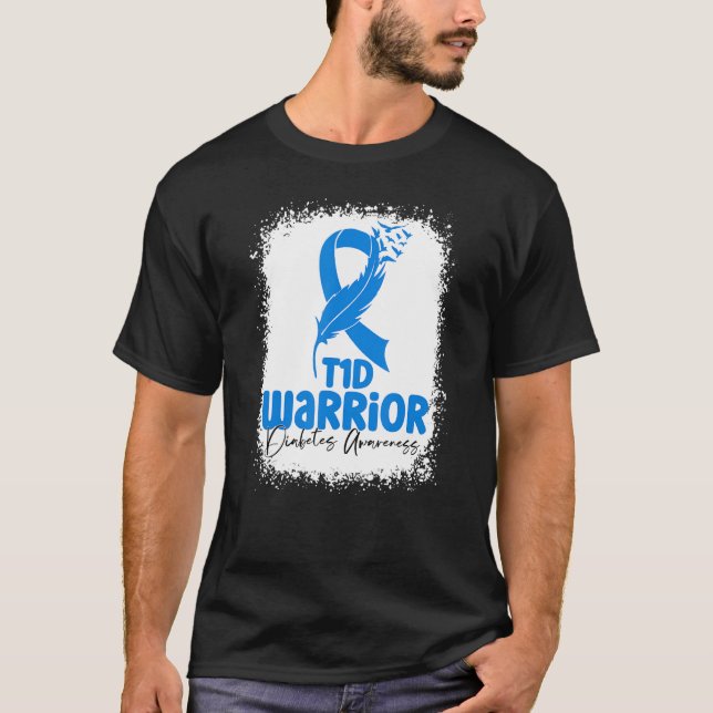 Typ 1 diabetesanfallsmånad T1D för medvetandegöran T Shirt (Framsida)