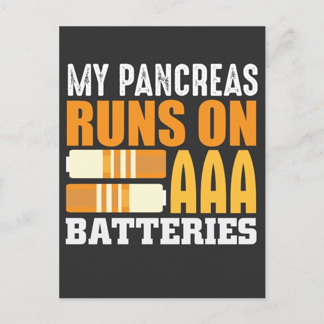 Typ 1 Diabetesbatteri T1D - Medvetenhet om diabete Vykort (Framsida)