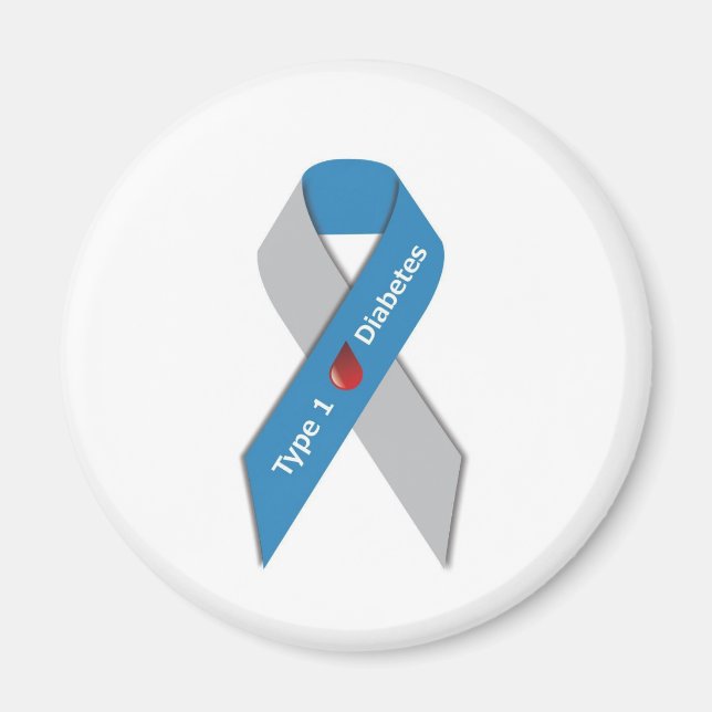 Typ 1 Diabetesmedvetande - band Magnet (Framsidan)