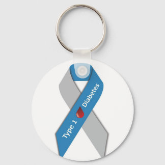 Typ 1 Diabetesmedvetande - band Nyckelring