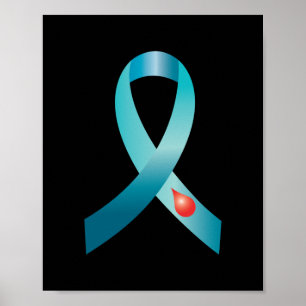 Typ 1 - diabetesmedvetande Ribbon Typ 1- diabetes Poster