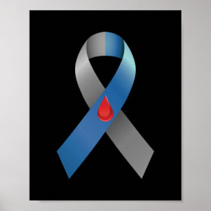 Typ 1 - diabetesmedvetande Ribbon Typ 1- diabetes Poster