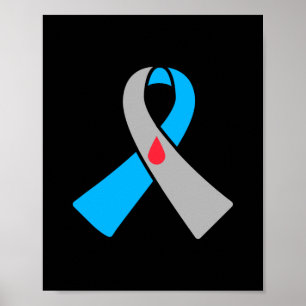 Typ 1 - diabetesmedvetande Ribbon Typ 1- diabetes Poster