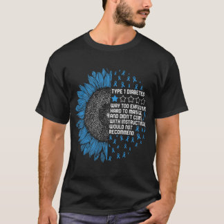 Typ 1 Diabetesmedvetande Solrosmånatliga band S T Shirt