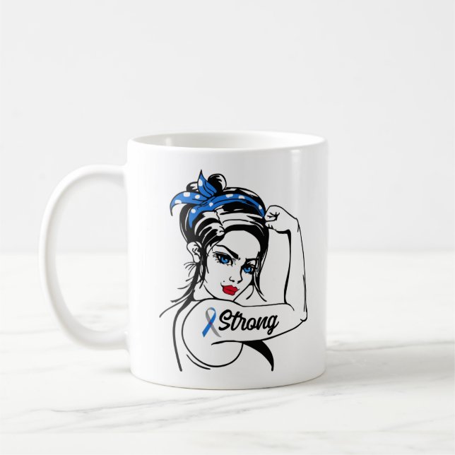 Typ 1 Diabetesmedvetande - Stark Rosie Mamma Kaffemugg (Vänster)