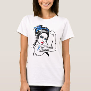Typ 1 Diabetesmedvetande Warrior Rosie Mamma T Shirt