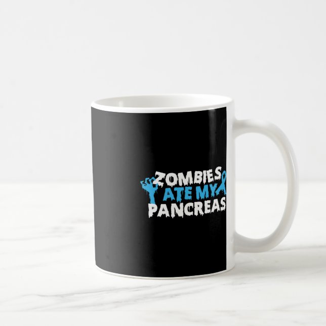 Typ 1 Diabetesmedvetande Zombies Ate My Pancreas Kaffemugg (Höger)