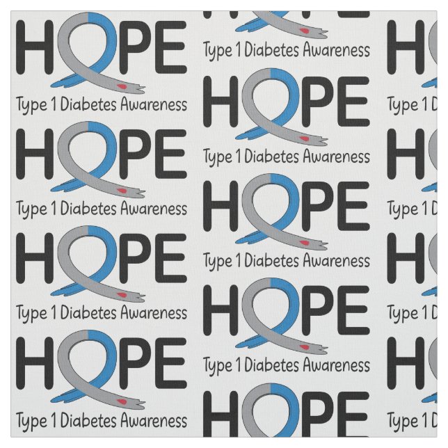 Typ 1 Diabetesmedvetandegrad Band för hopp Tyg (Provkarta)