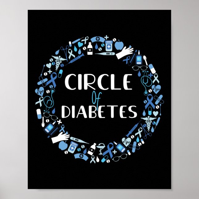 Typ 1 - diabetesmedvetandehöjande cirkulär poster (Framsidan)
