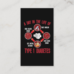 Typ 1 - diabetesstöd T1D - diabetesmedvetenhet Visitkort