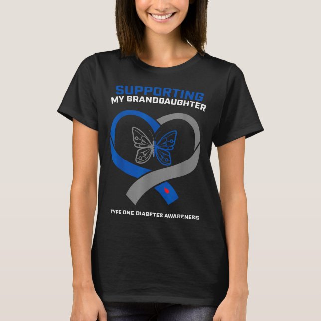 Typ 1-diabetiker Barnbarn Typ 1 Diabetes T Shirt (Framsida)
