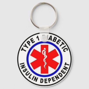 Typ - 1 diabetiker nyckelring