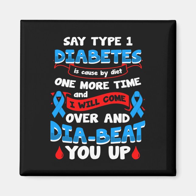 Typ 1 Medvetenhet om diabetes 1 Magnet (Framsidan)