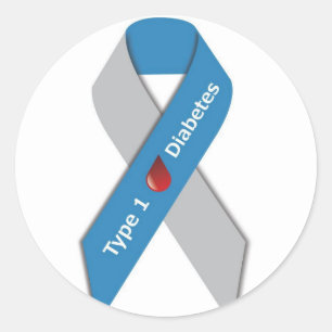Typ - 1 sockersjukamedvetenhetband runt klistermärke