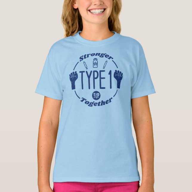 Typ 1 - starkare tillsammans T [Nvy-LtBlu] - Shirt (Framsida)