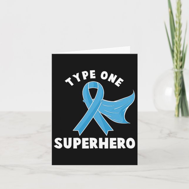 Typ 1-superhjälten Diabetes Awareness Diabetic Boy Kort (Framsida)