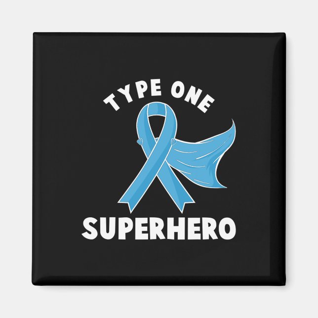 Typ 1-superhjälten Diabetes Awareness Diabetic Boy Magnet (Framsidan)